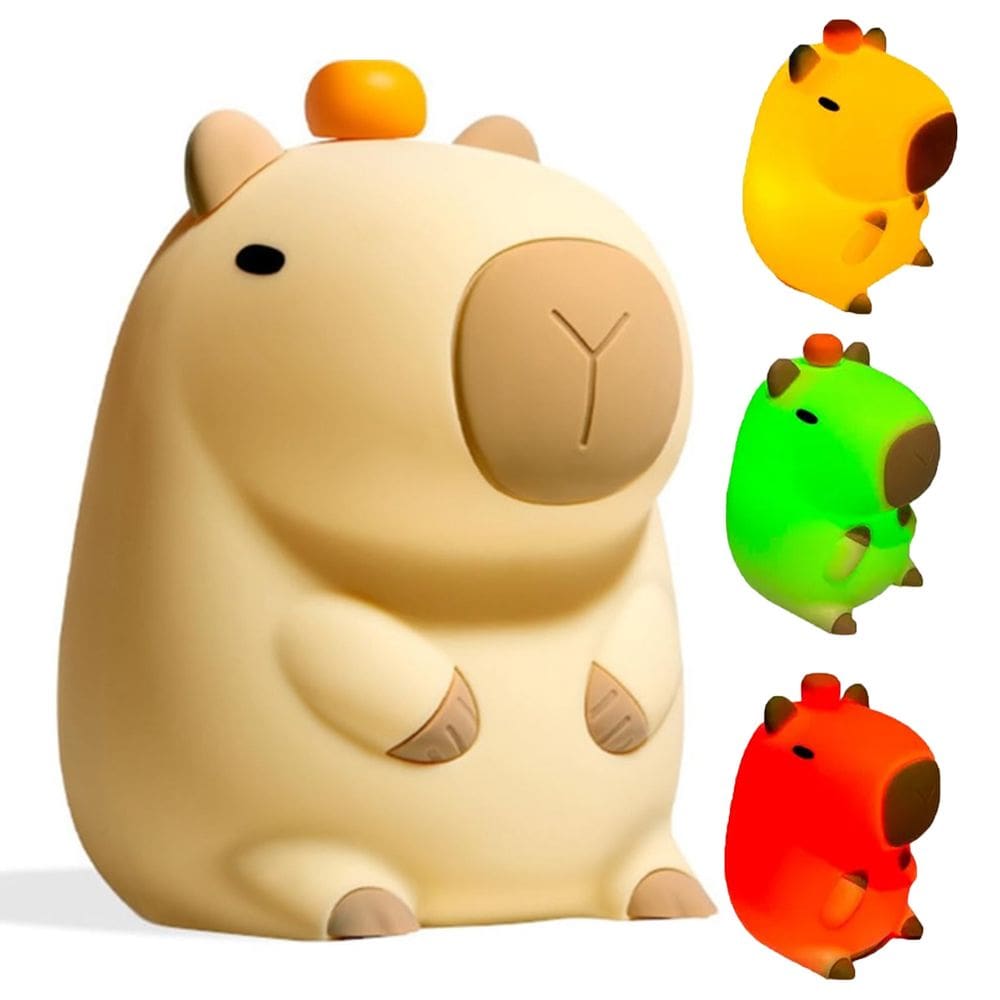 Luminaria Mesa Capivara Abajur Fofa Touch Recarregavel Muda de Cor Decoraçao Iluminaçao