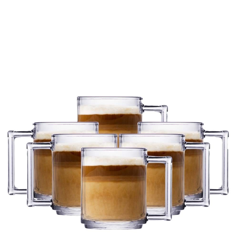 Jogo de Canecas de Vidro Veneza 255ml 6pcs- Ruvolo