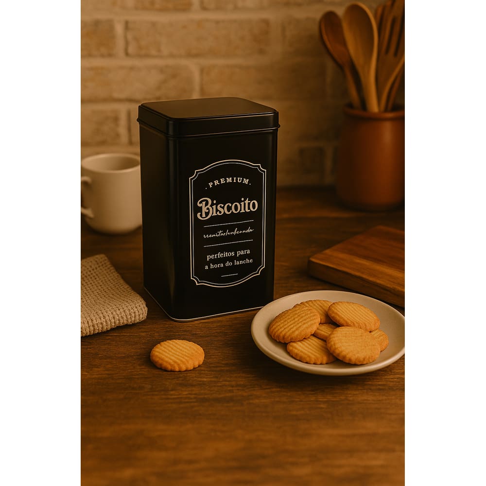 Lata De Metal Buono Decorativas Com Tampa Hermética - Biscoito