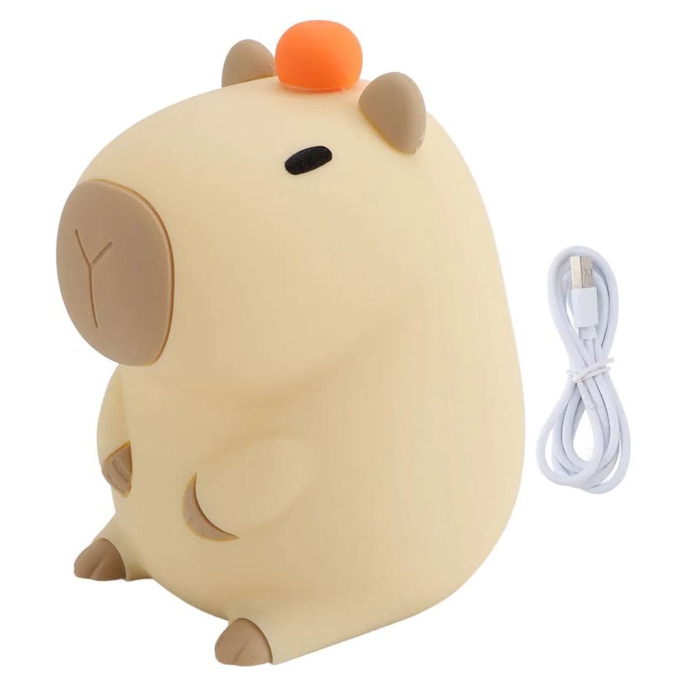 Luminaria Abajur Mesa Capivara Fofa Touch Muda de Cor Recarregavel Usb Iluminaçao Luz