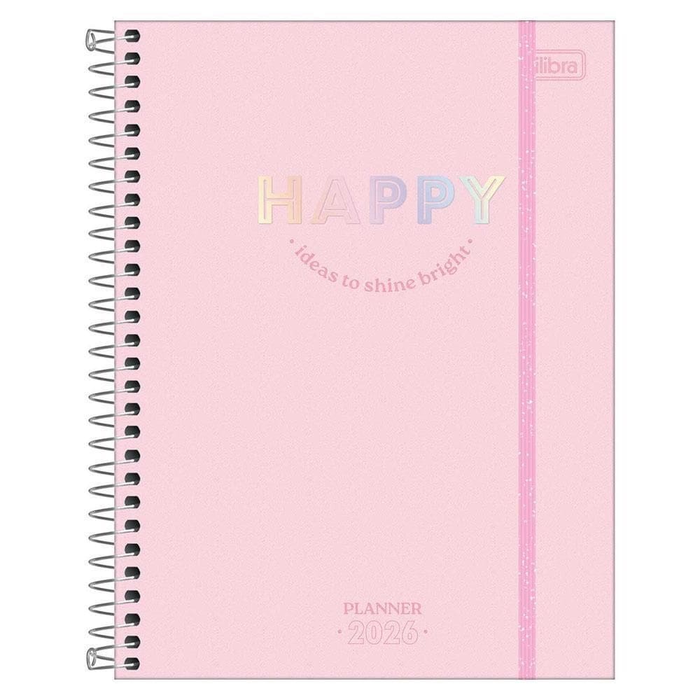 Planner Semanal 2026 Esp M7 80Fls Happy Rosa Tilibra