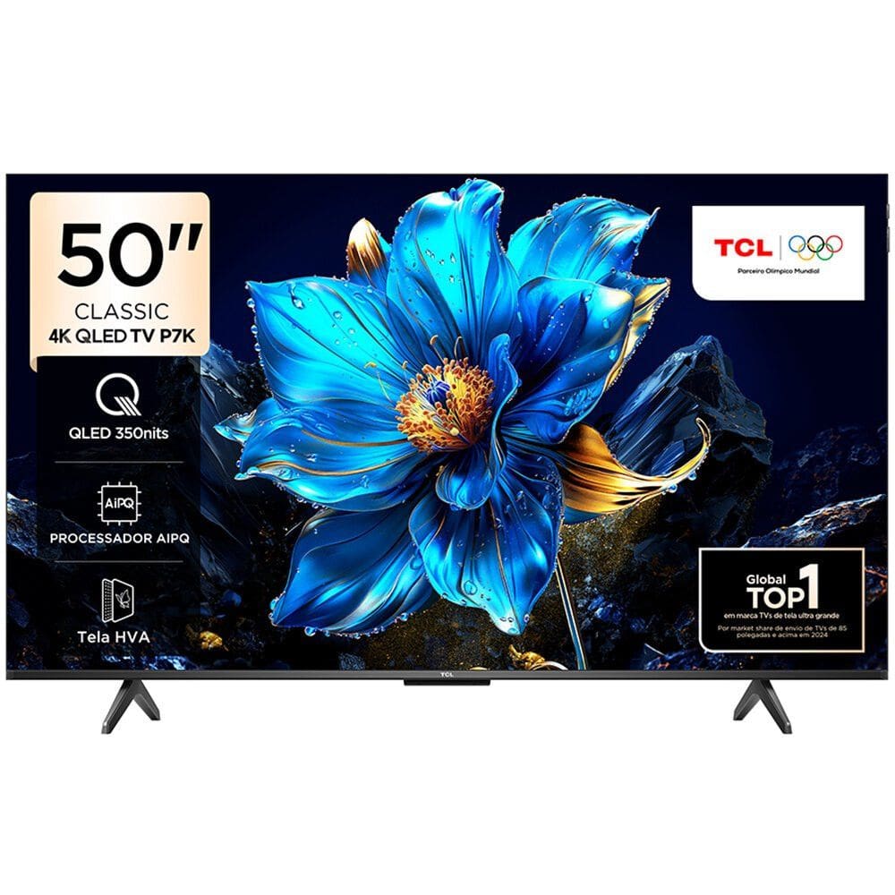 Smart TV 50 TCL, 4K UHD, QLED, Google TV - 50P7K