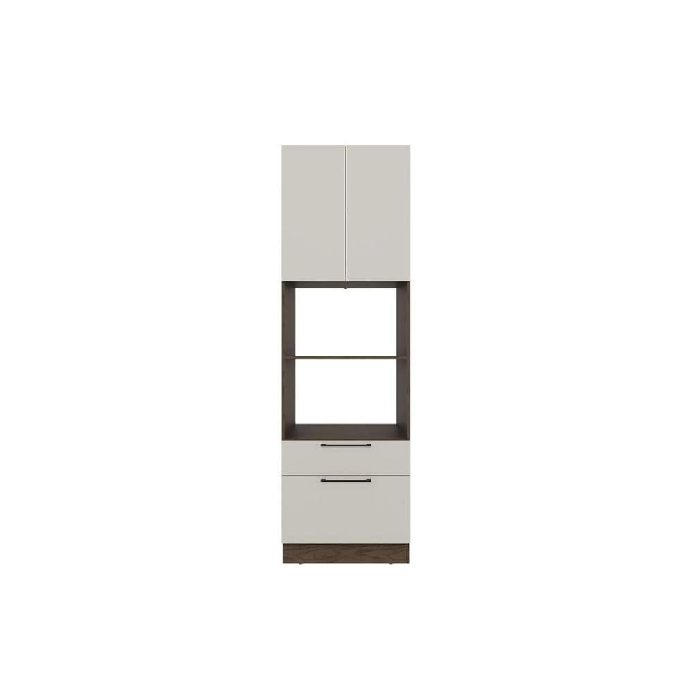 Paneleiro de Cozinha Amsterdam PH 3141 Torre Quente c/ 2 Portas 2 Gavetas e 2 Nichos p/ Forno 70cm Avela/Off White - Herval