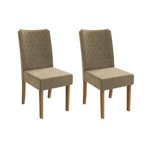 Cadeira Sala de Jantar Rosa 2CAD129 Madeirado Kit 2 Un Canela/Suede Bege - Kappesberg