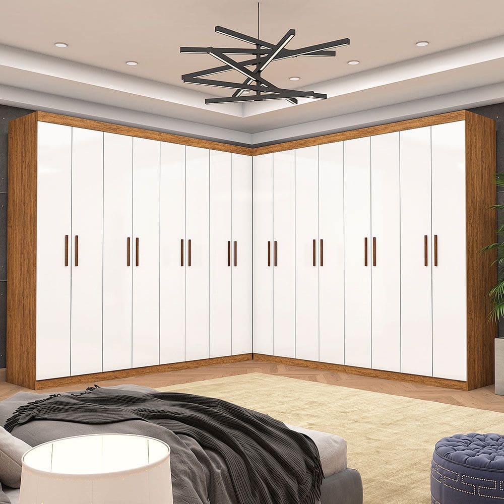 Closet Casal Duplo Rubi Premium 16 Portas 8 Gavetas