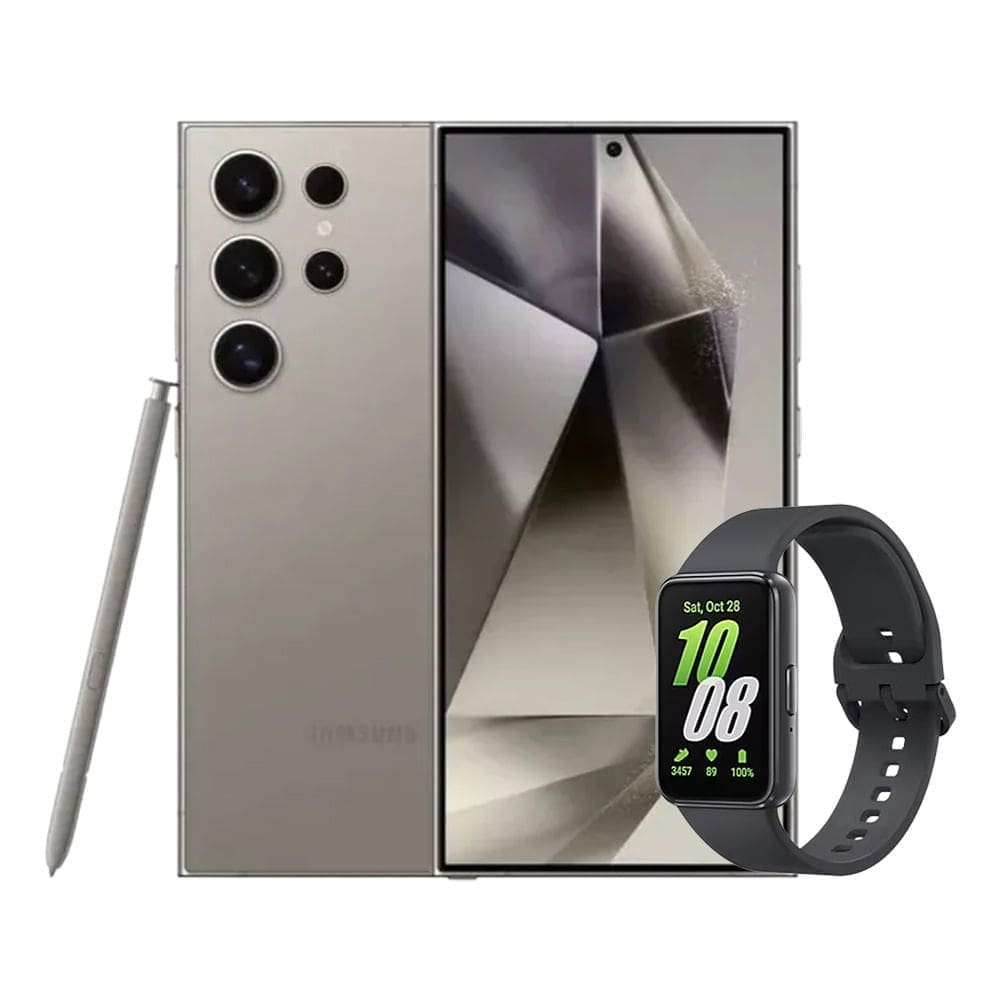 S24 Ultra (256GB) - Titânio Cinza + Galaxy Fit3 - Grafite