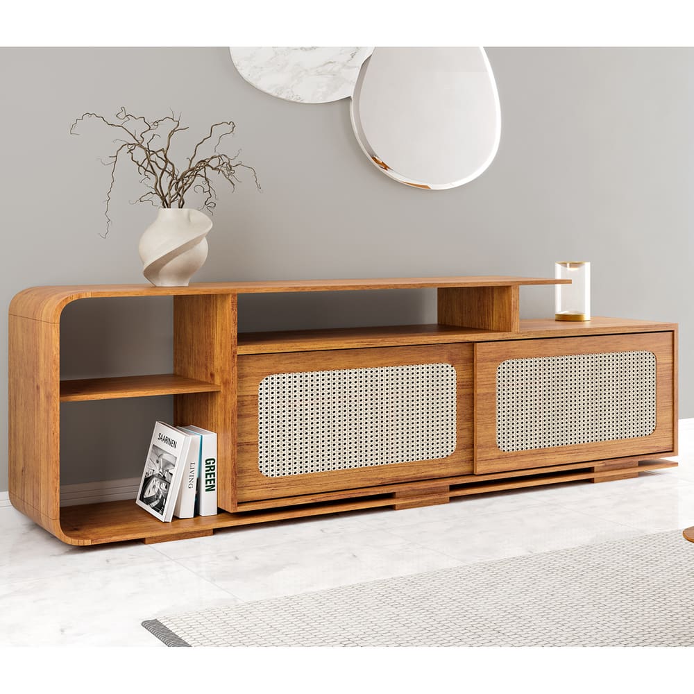 Rack para TV de Até 75 Polegadas 180cm 2 Portas Deslizantes Florida Cobre