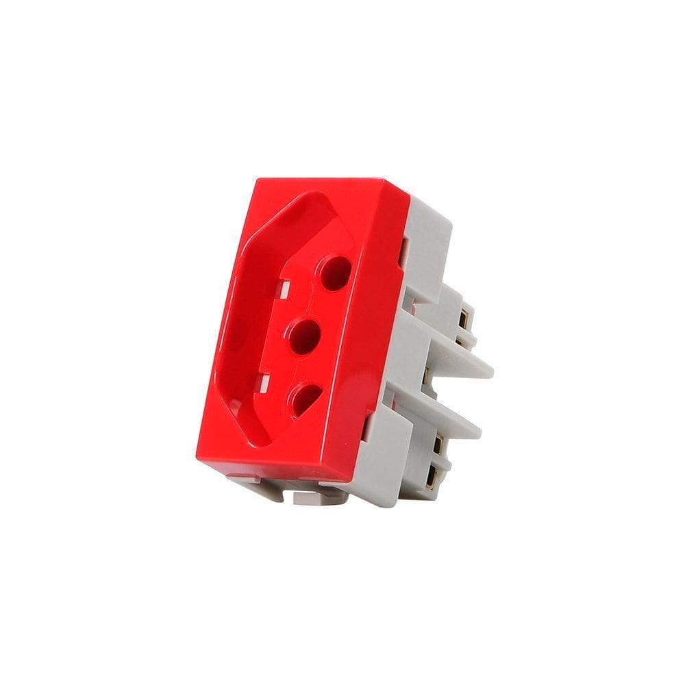 Módulo Tomada MarGirius Sleek 2P+T 20A Vermelho