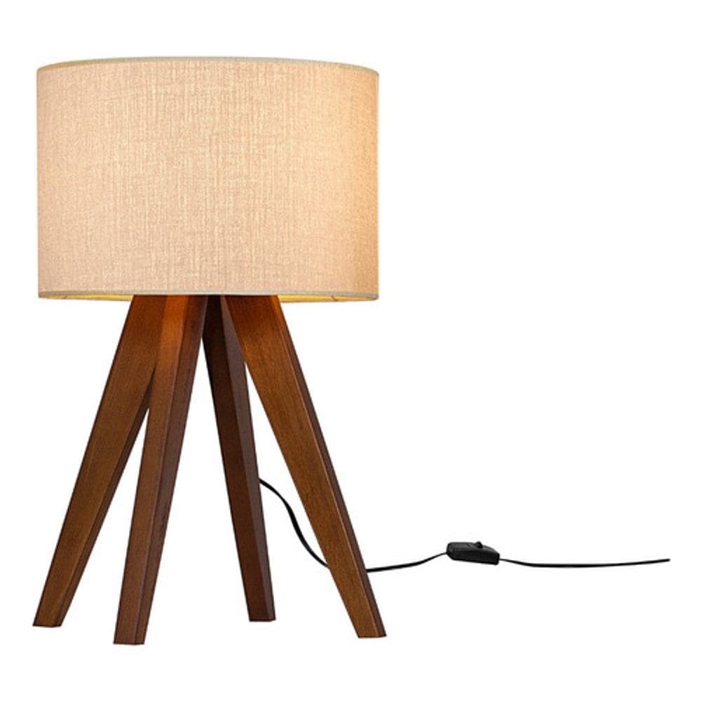 Abajur Luminária De Mesa Bivolt Madri Com Pés De Madeira