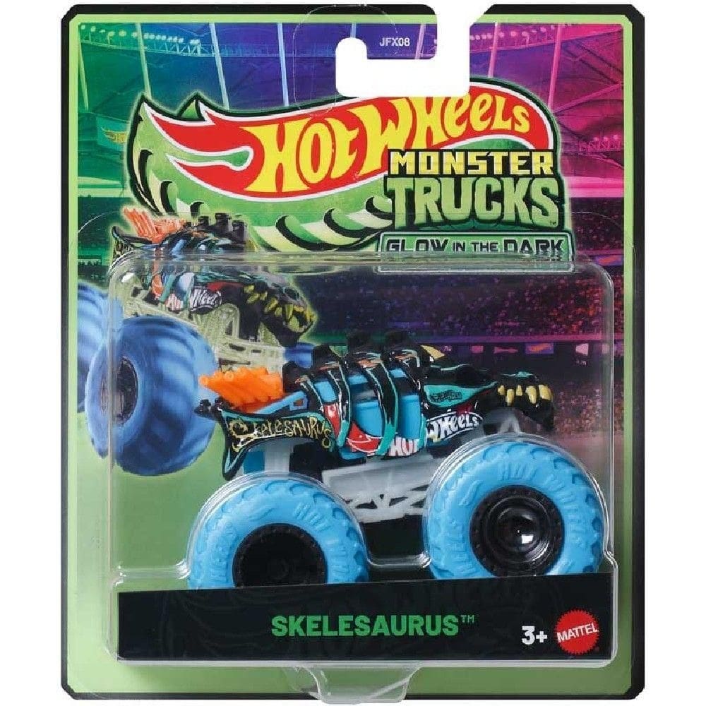 Hot Wheels Monster Trucks Brilha Skelesaurus - Mattel