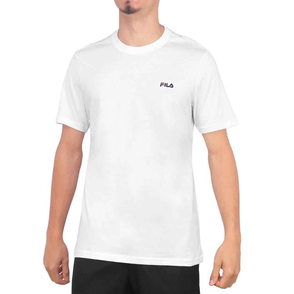 Camiseta Fila Classic Branco Marinho e Vermelho