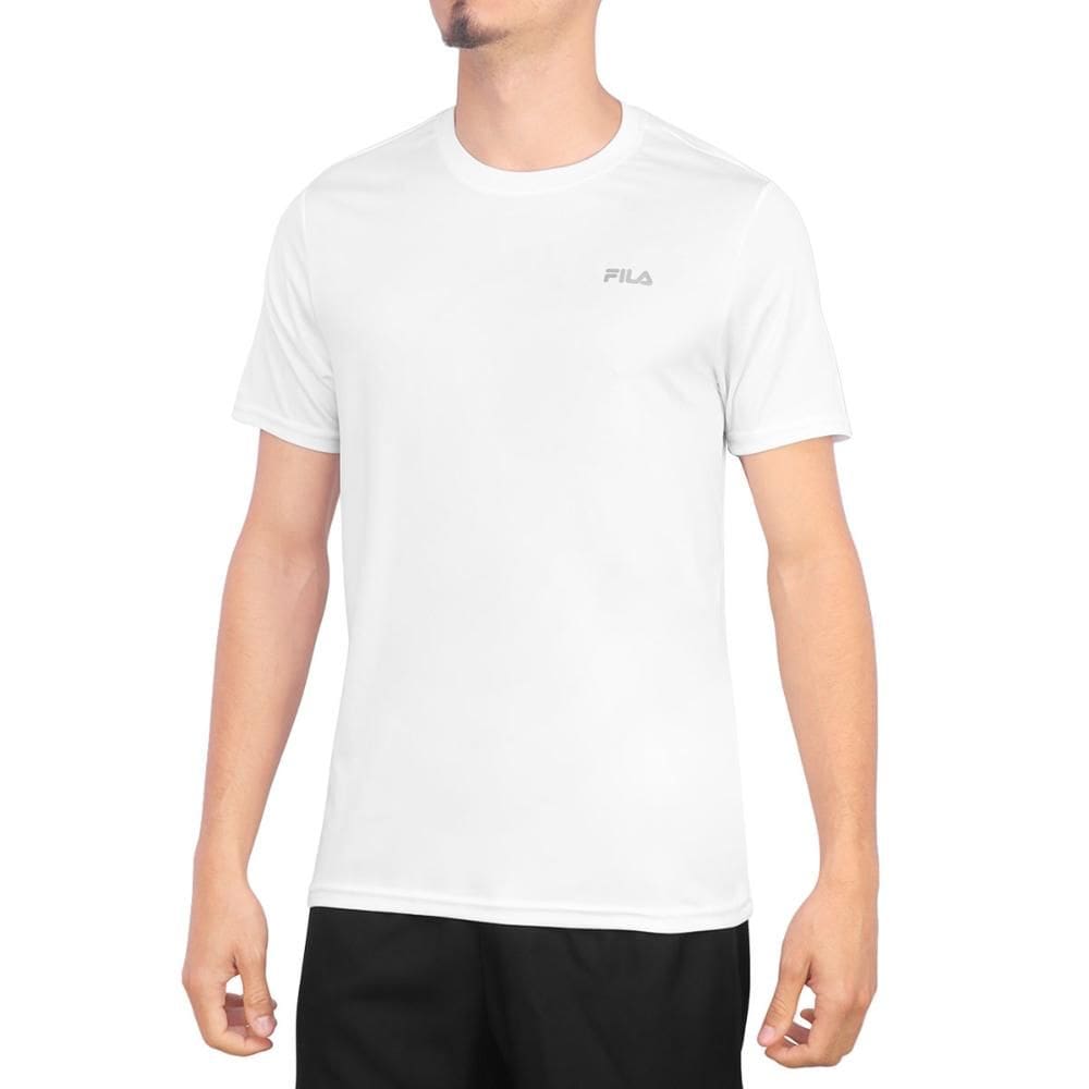 Camiseta Fila Basic Sports 2 Branco e Prata