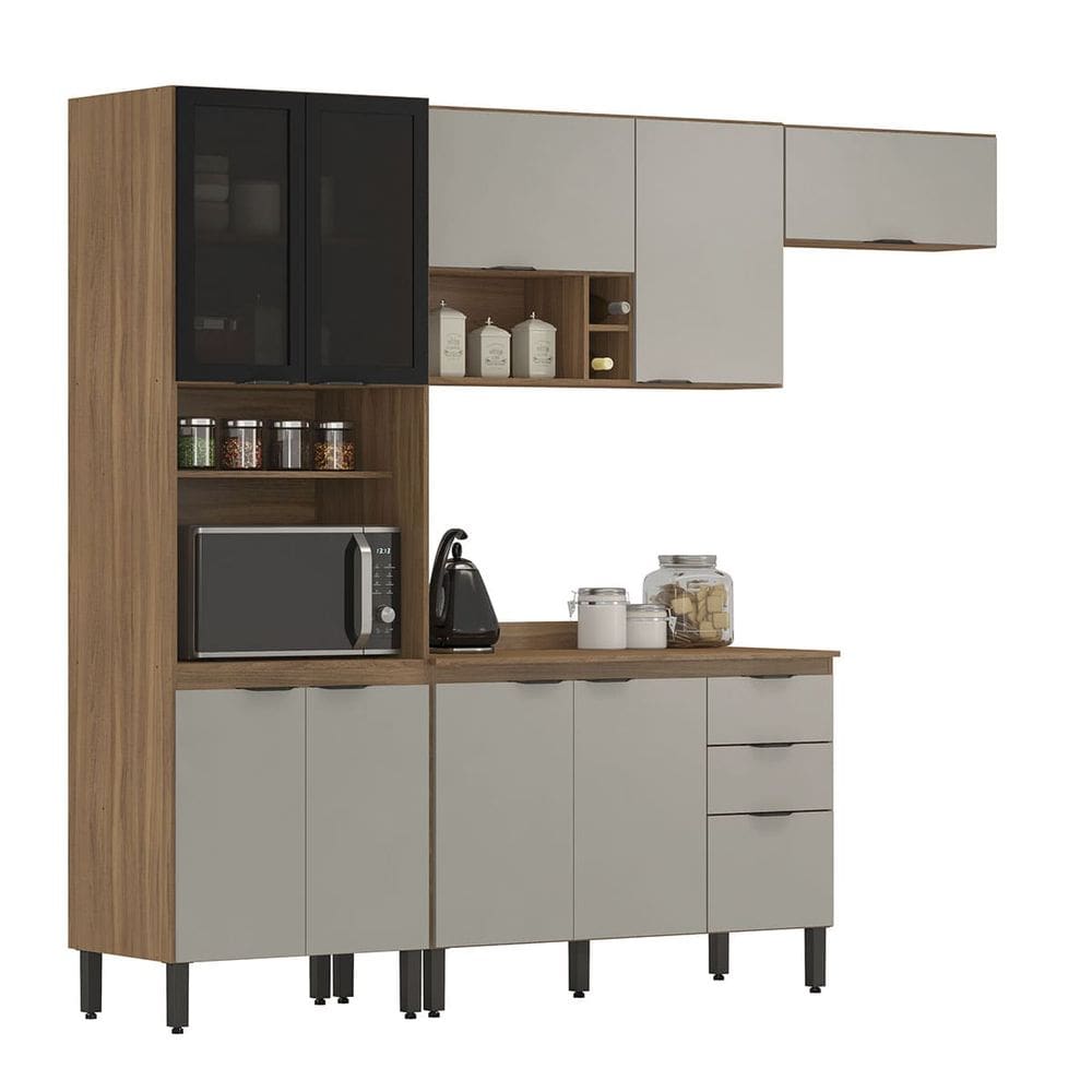 Armário de Cozinha Modulada Rubi Compacta 4 Peças EdeCasaMóveis