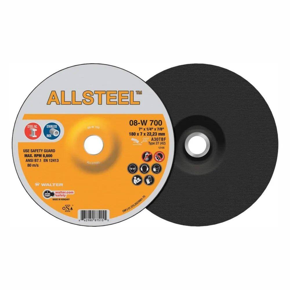 DISCO DESBASTE ALLSTEEL 7"X1/4" 08W700 WALTER