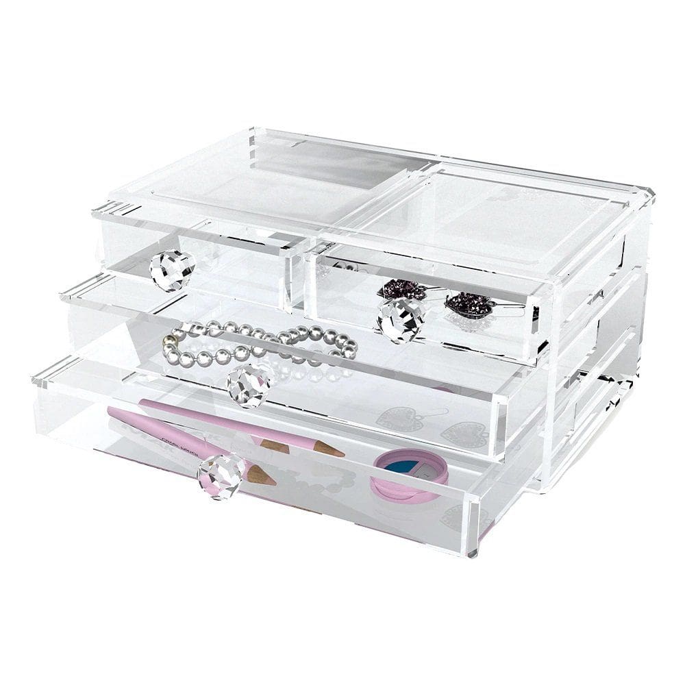 Caixa Organizadora de Acrílico com 4 Gavetas - Jolitex MEK - 4 Gavetas