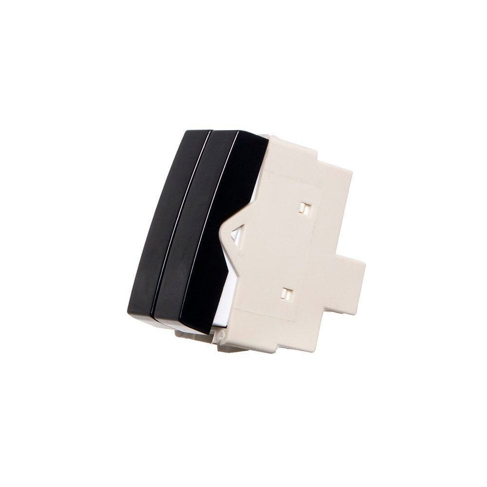 Módulo Interruptor Duplo Simples MarGirius Sleek 10A Preto Ebony
