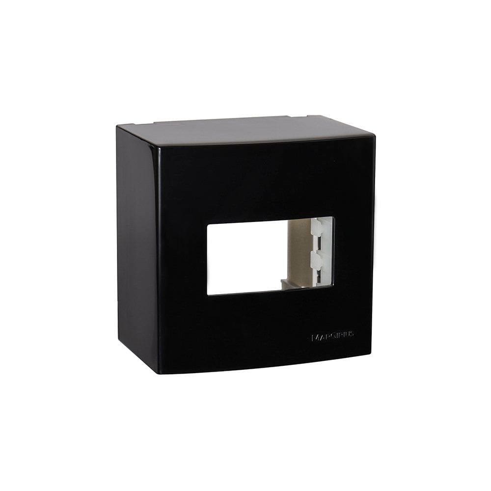 Caixa de Sobrepor com Suporte MarGirius Sleek 75x75 para 1 Módulo Preto Ebony