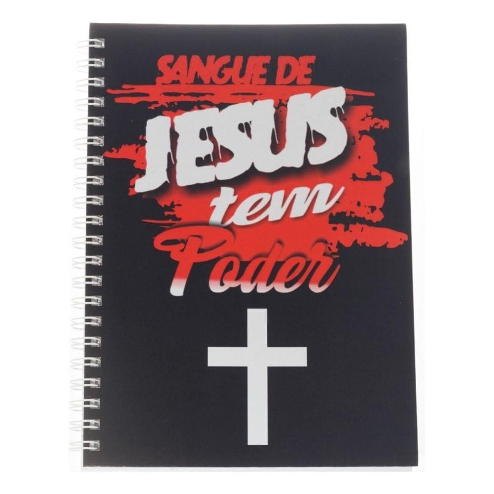 Caderno Capa Dura Universitário 1 Matéria Sangue De Jesus Tem Poder Cristão