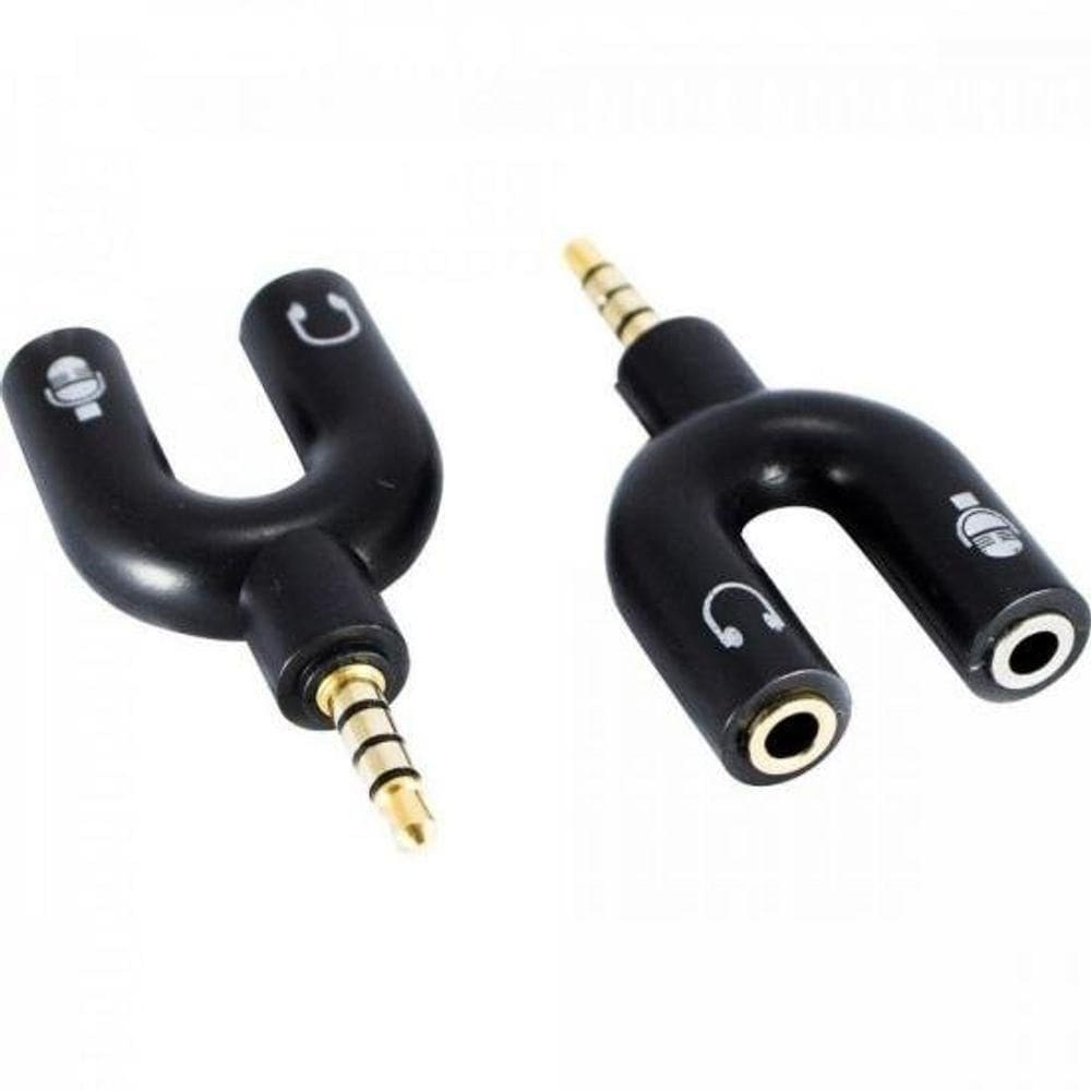 Adaptador P2 4c X 2j2 Estéreo Níquel Adap0066 Preto Storm - Pct - 10