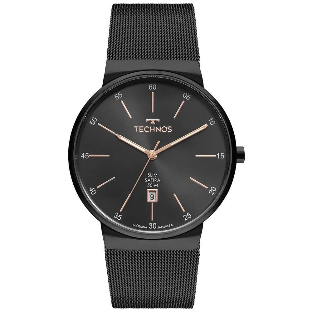 Relógio Technos Masculino Slim safira GM12AG/1P