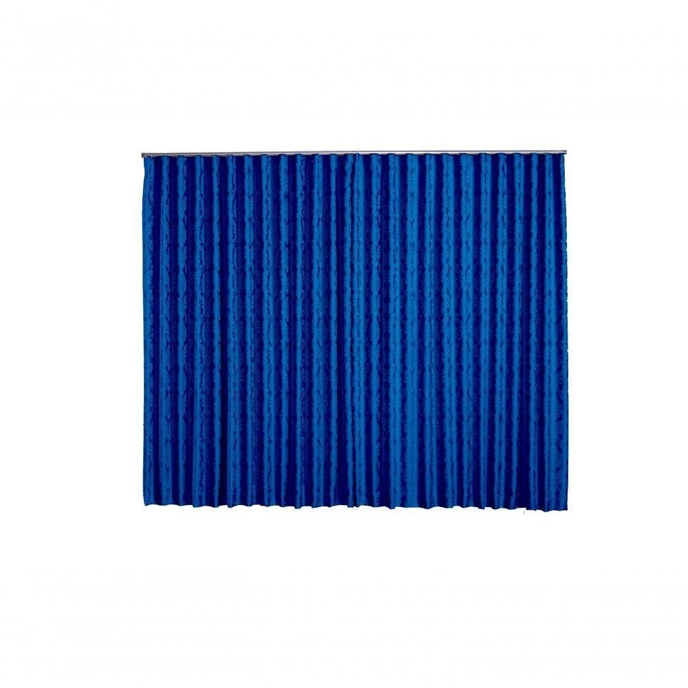 Cortina Jacquard 3,00x2,50 Para Trilho Suíço Azul