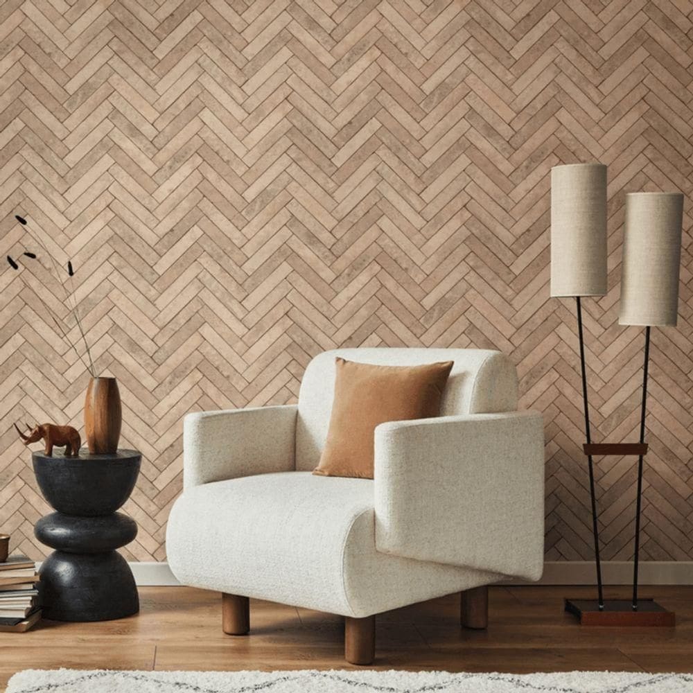 Papel De Parede Struktura Geométrico Amarelo 45760