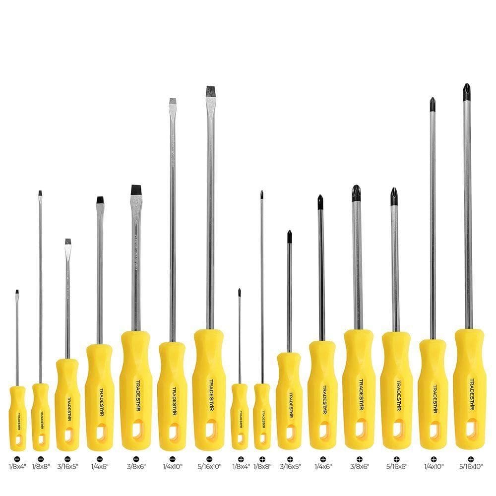 Kit Jogo Chave De Fenda Phillips Tradestar 15 Pçs Magnética
