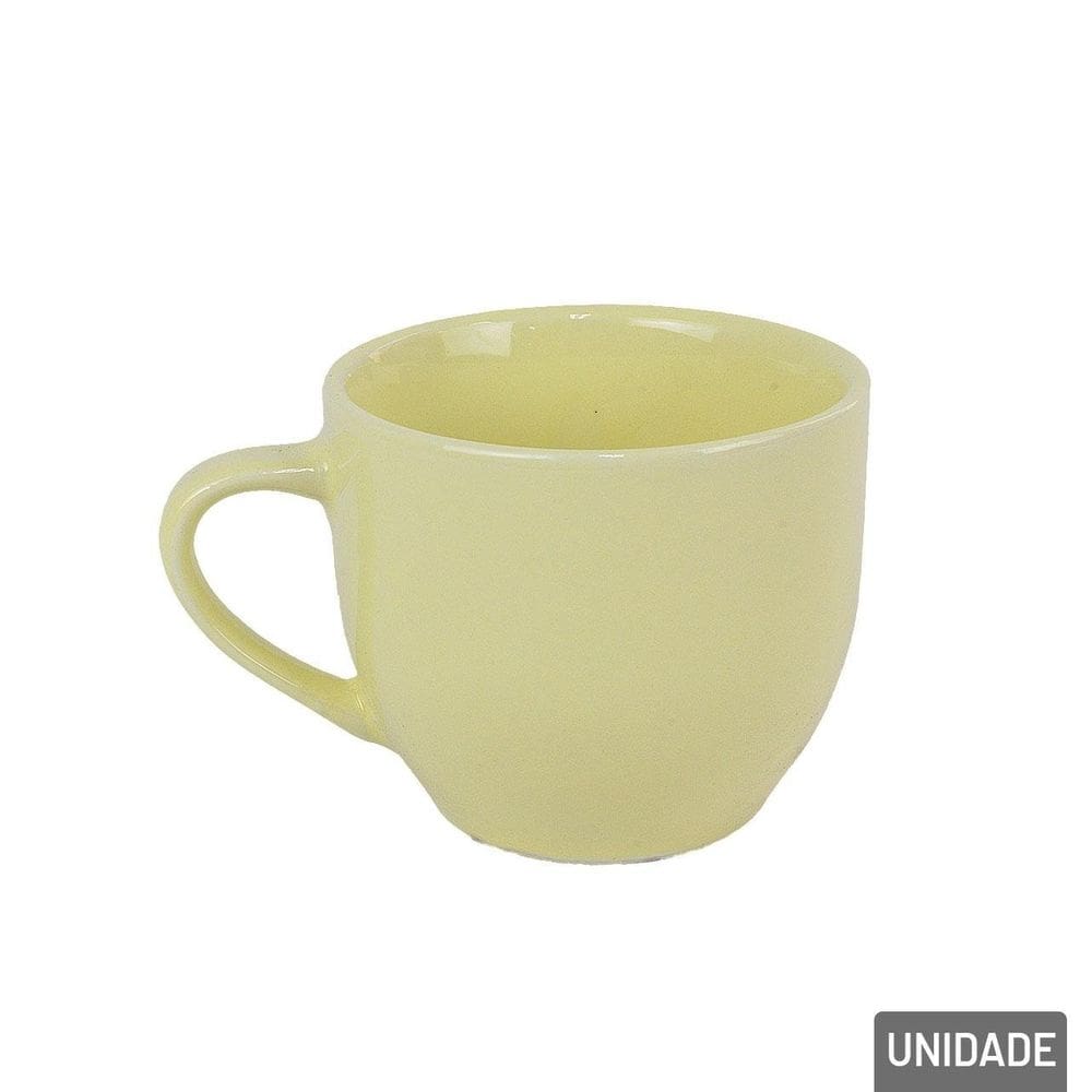 Caneca de Porcelana 170ml Amarela - Tudo em Caixa