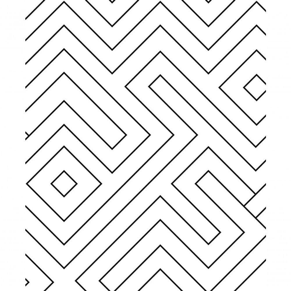 Papel De Parede Line Art Labirinto Mt779010 - Rolo 10m X 0,53m