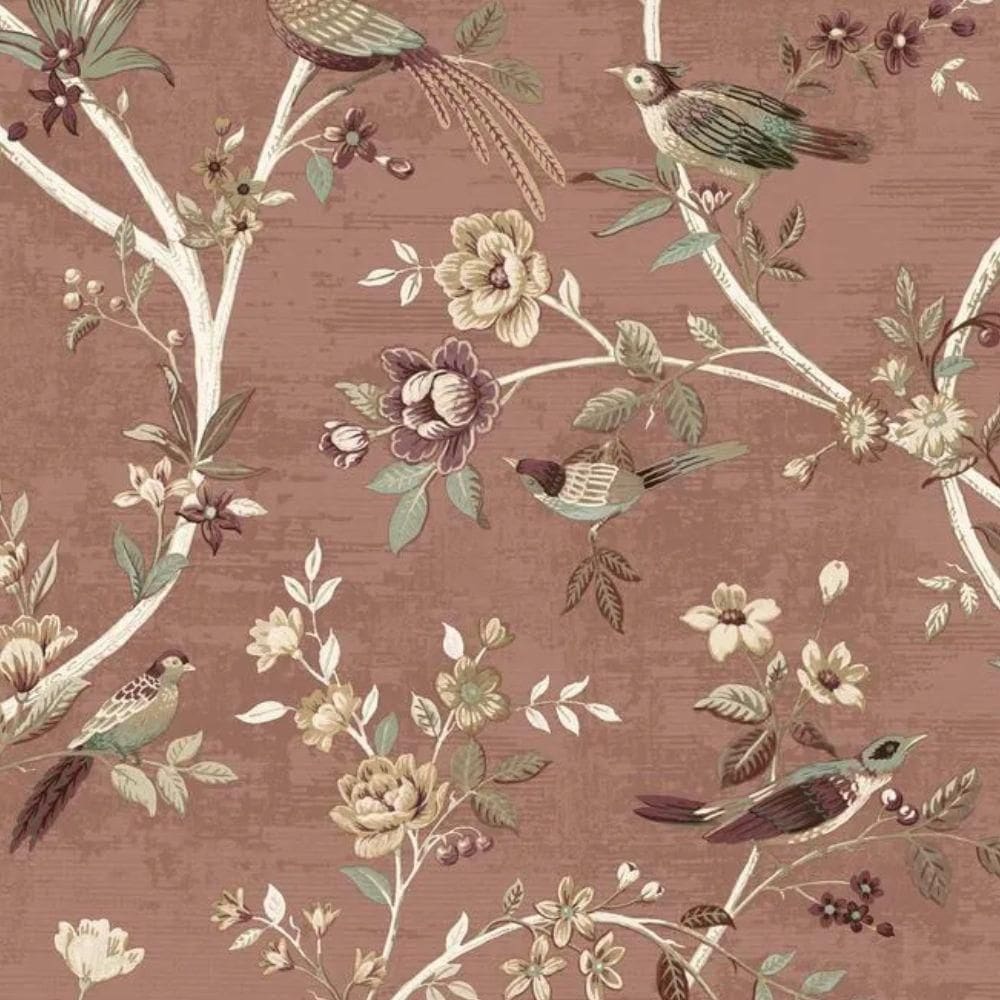 Papel De Parede Thema Folhagem Marrom 28848