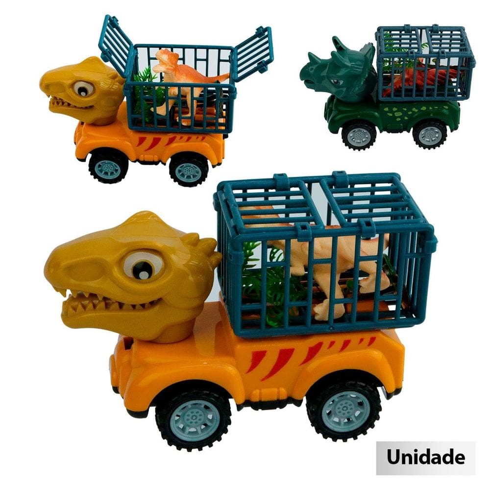 Caminhão de Fricção Gaiola Dinossauro - Tudo em Caixa