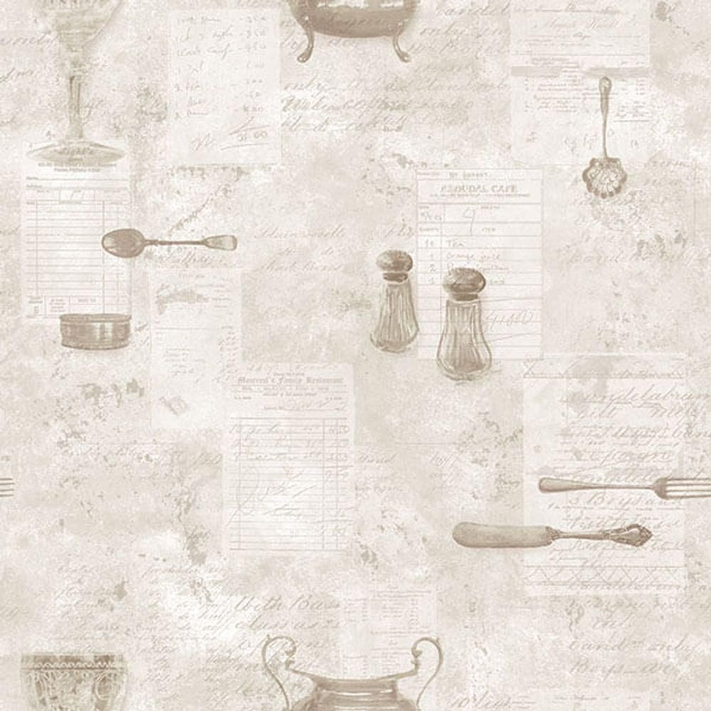Papel De Parede Kitchen Recipes G12291 - Rolo 10m X 0,53m