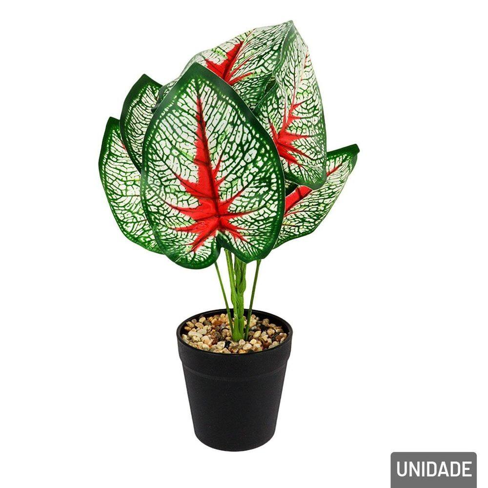 Vaso Decorativo de Plástico 33cm com Planta Color - Tudo em Caixa
