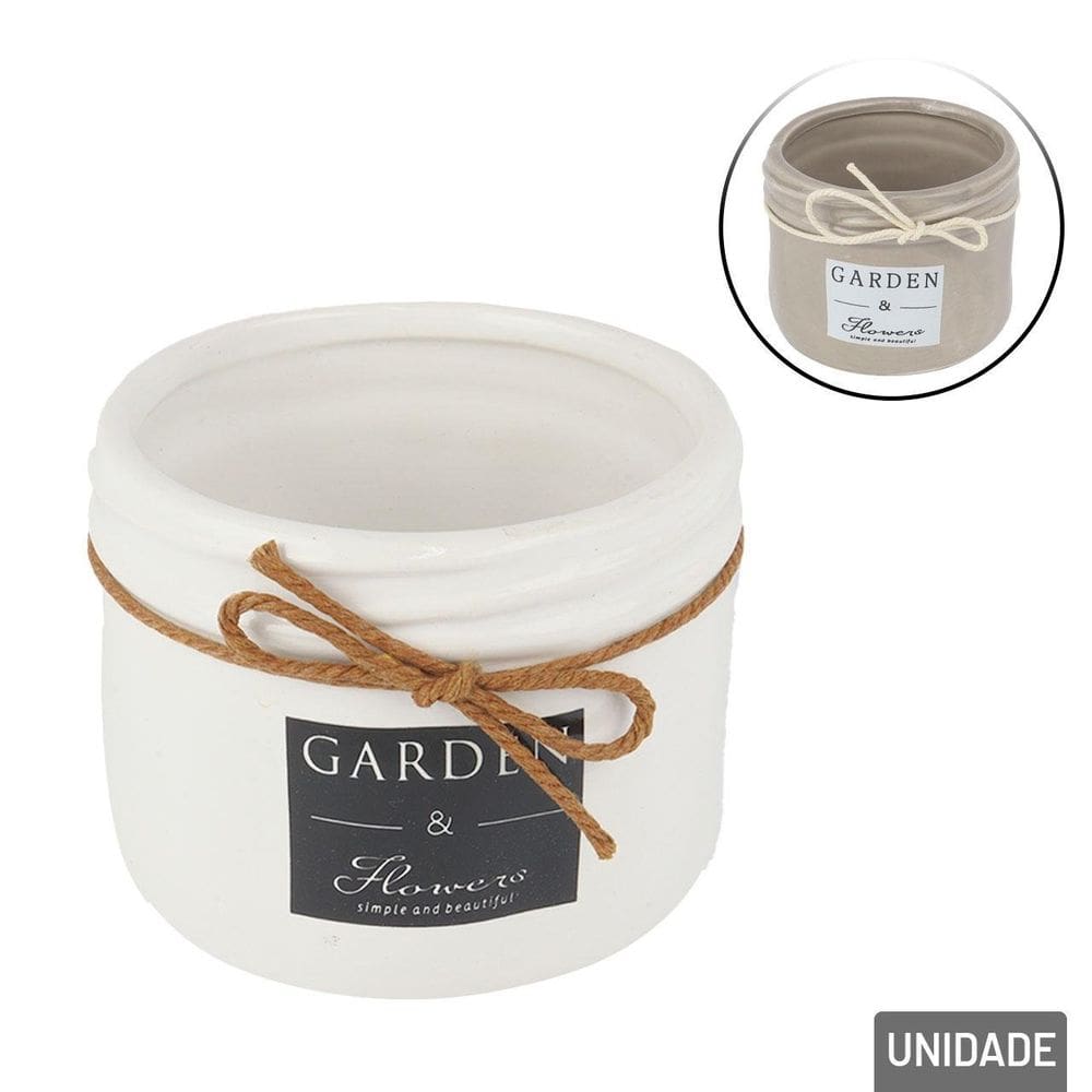Vaso Decorativo de Cerâmica 8,5cm Redondo Color - Tudo em Caixa