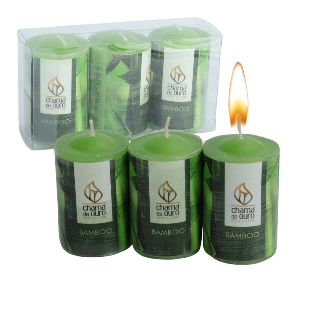 Vela Aromática 40g Cada 3 Peças Bamboo - Tudo em Caixa