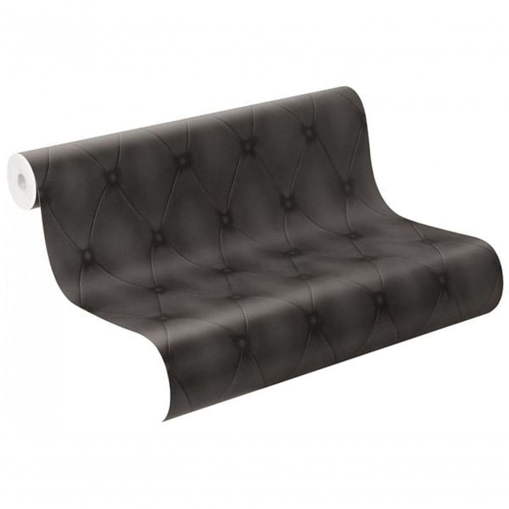 Papel De Parede Cosmopolitan Capitonê Preto Rolo 10m X 0,53m