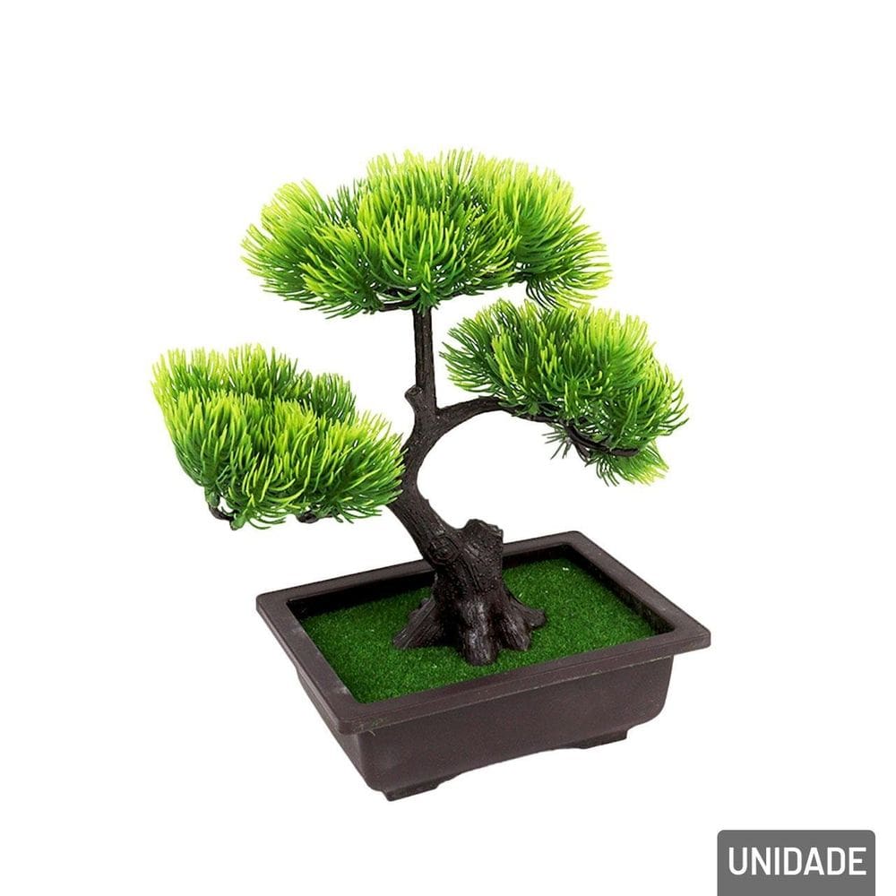 Vaso Decorativo de Plástico 25cm com Bonsai Marroms - Tudo em Caixa