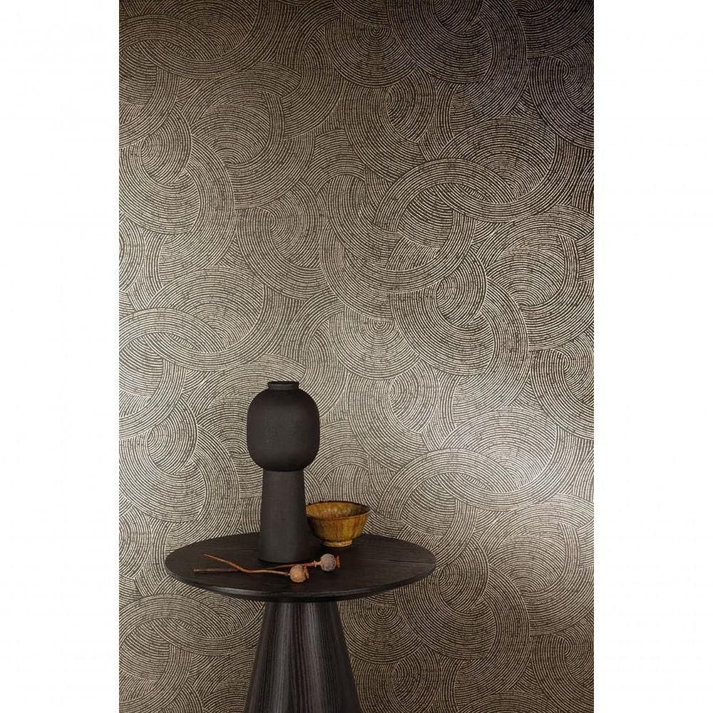 Papel De Parede Belize Geométrico Cinza E Dourado Ph3313
