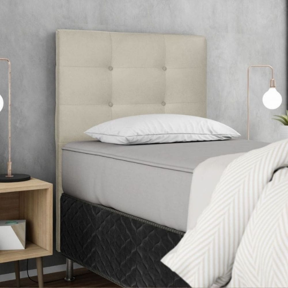Cabeceira Estofada Cama Box Solteiro 90 cm Atena Suede