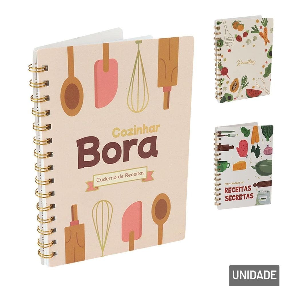 Caderno Espiral 80 FL Para Receitas - Tudo em Caixa