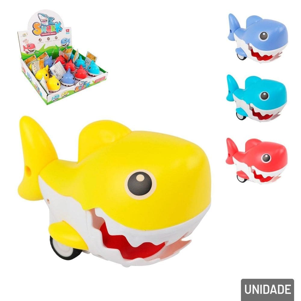 Tubarão Plástico 9cm Movido à Fricção Color - Tudo em Caixa