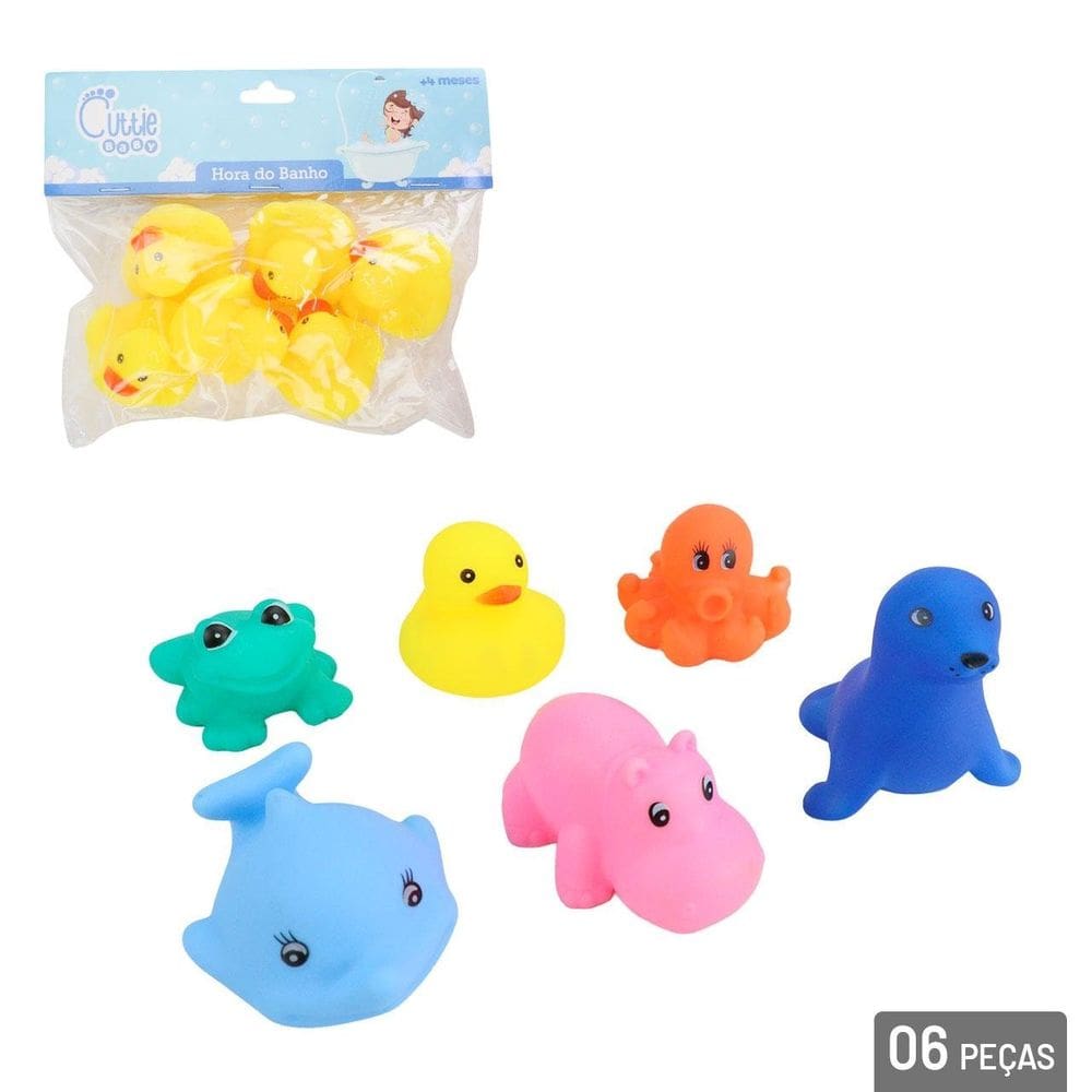 Bichinho de Vinil 6 Peças Para Banho FUN - Tudo em Caixa