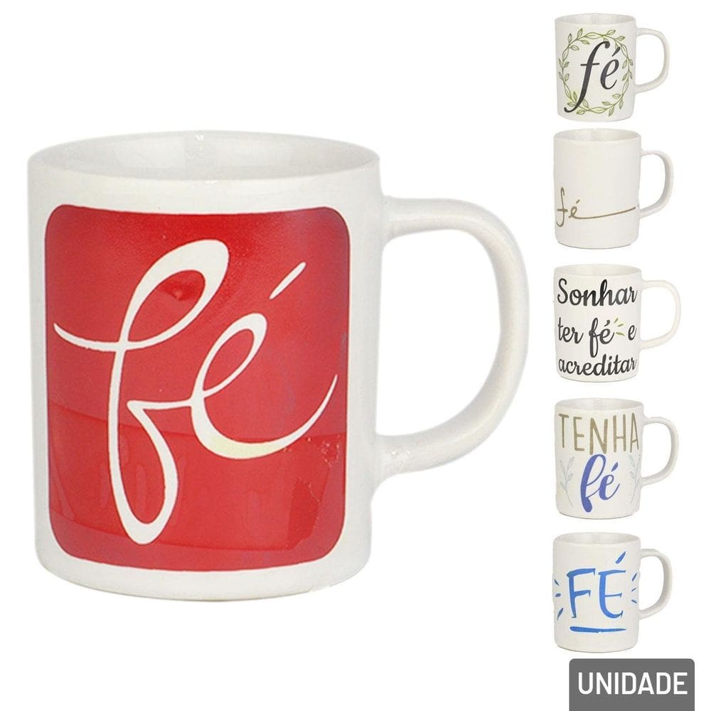 Caneca de Porcelana 100ml Frases - Tudo em Caixa