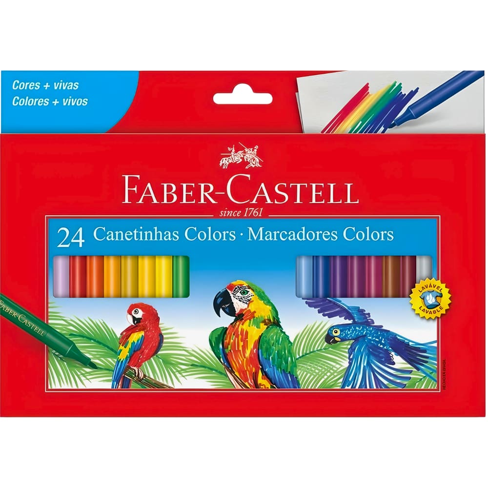 Canetinha Hidrográfica Prestocolor 24 Cores Faber Castell