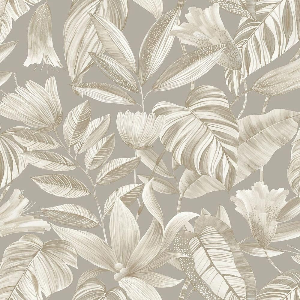 Papel De Parede Belize Folhagem Cinza Bz3103