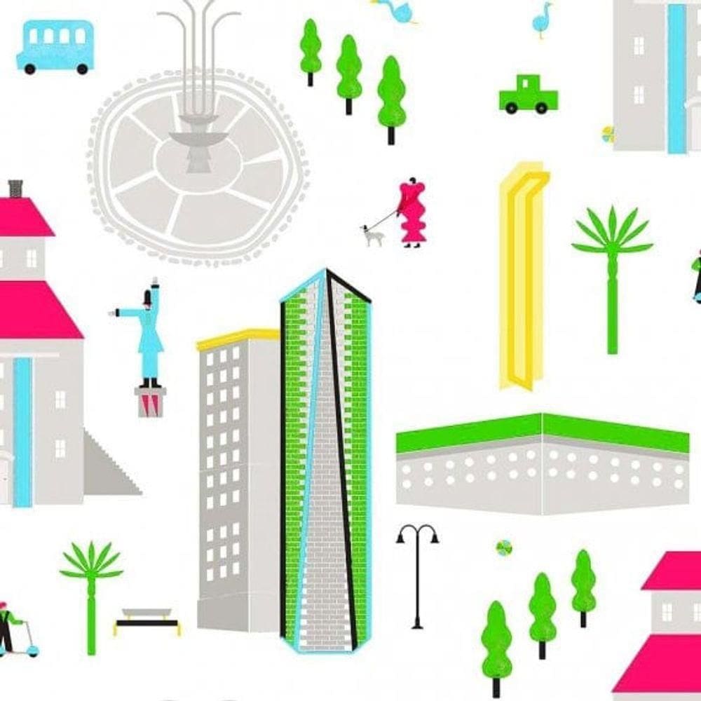 Papel De Parede Play Cidade 97104 - Rolo 10m X 0,53m