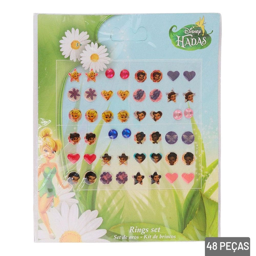 Brinco Adesivo Infantil 48 Pçs Fadas da Disneys - Tudo em Caixa