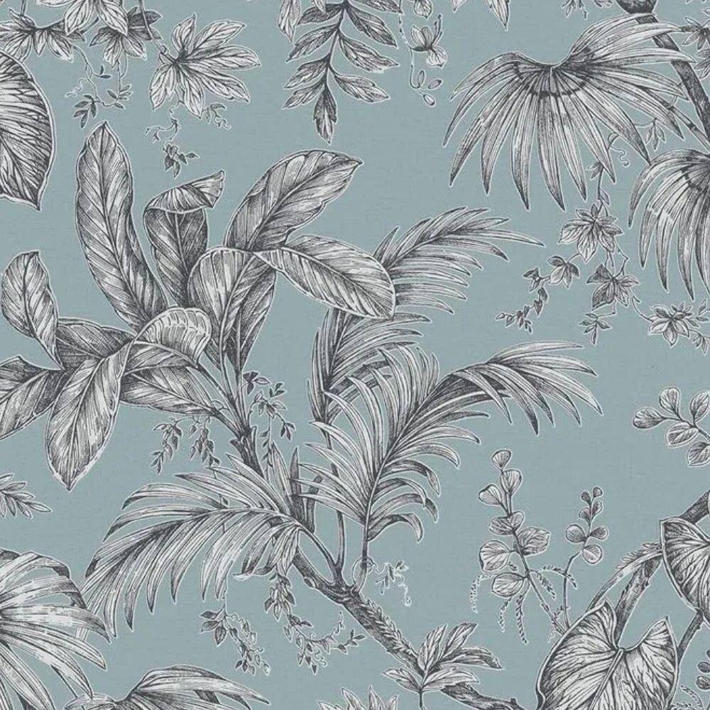 Papel De Parede Jackie Folhagem Azul 6818-40