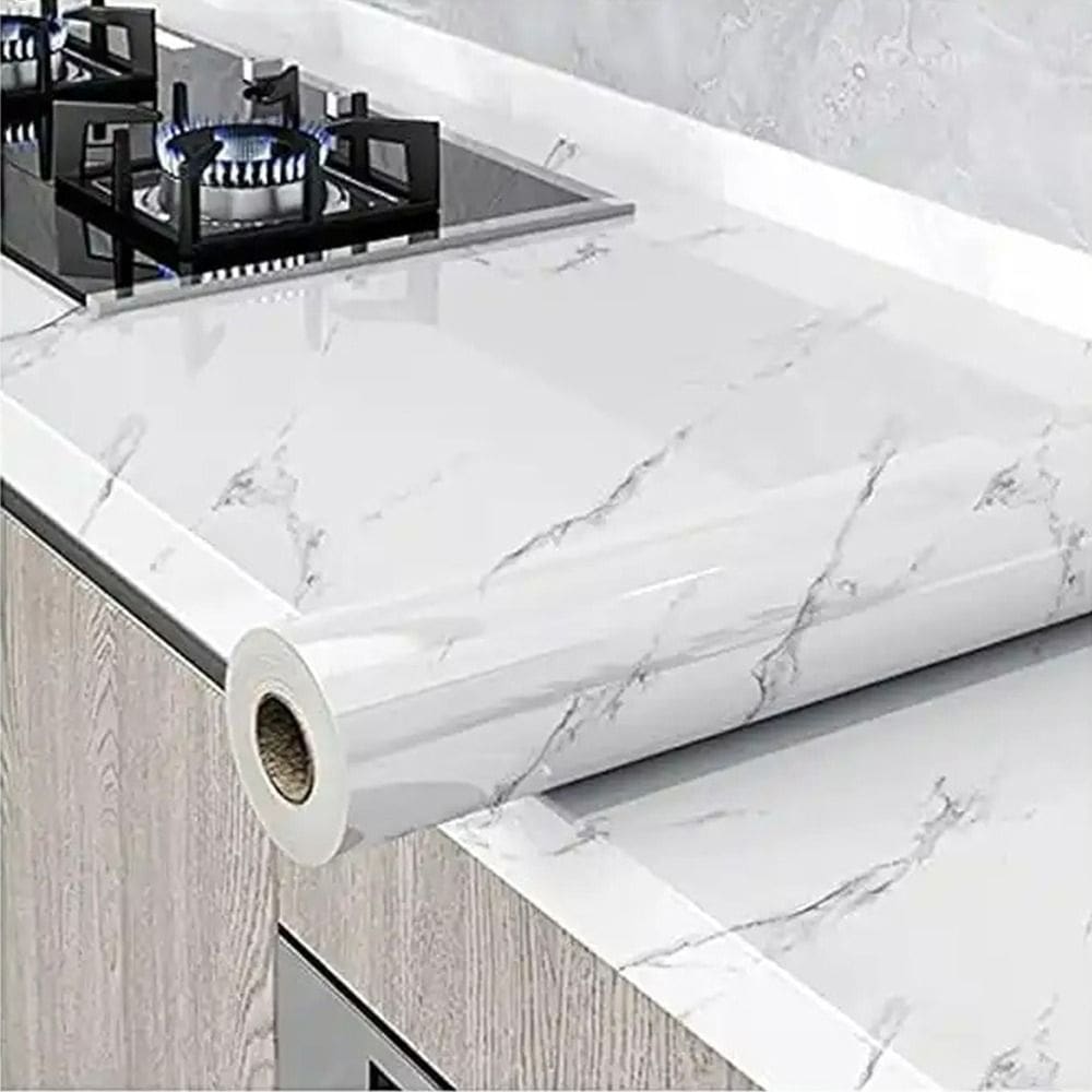 Papel De Parede Plastico Adesivo Marmore Lavavel 5m X 40cm