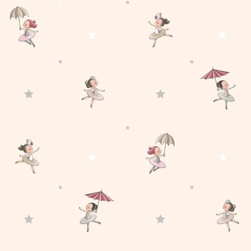 Papel De Parede Treboli Creme Bailarinas 5823 - Rolo 10m X 0,53m